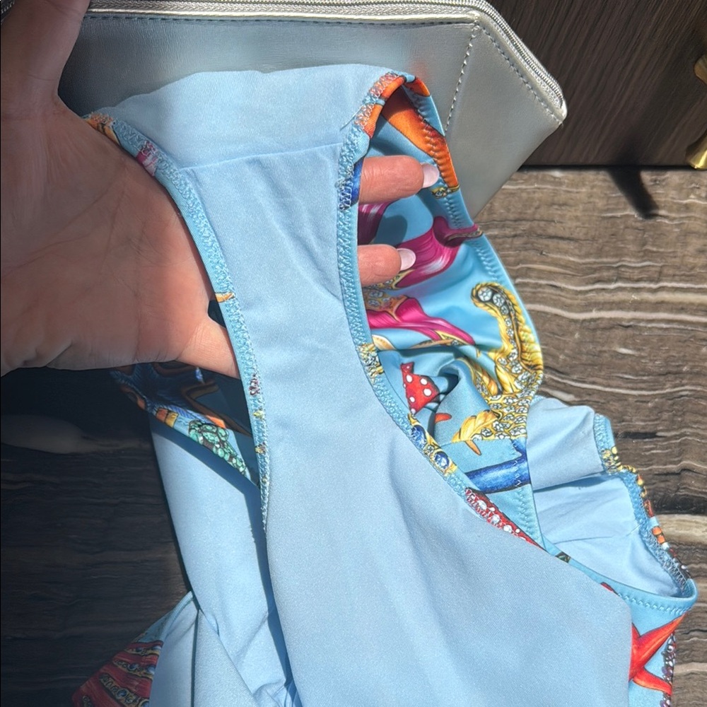 Versace BAROCCO JOCKSTRAP Trésor de la Mer Print One-Piece Swimsuit - Picture 15 of 16